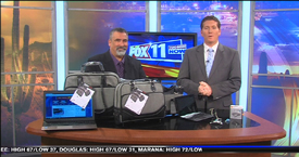 Kickstarter MOS, Magnetic Organization System and Stylish herringbone design bags for tablets and laptops from MobileEdge featured on KMSB Fox 11 with Andy Taylor of TechtalkRadio