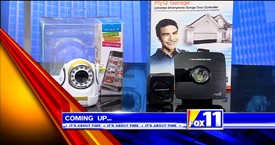 Andy Taylor of TechtalkRadio and Mark Stine from the KMSB Fox 11 Segment featuring products for Home and Garage Monitoring from DXG and Chamberlain