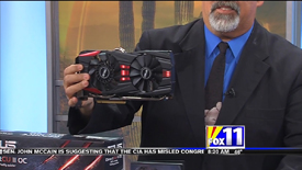 Screen Capture of segment featuring The Asus GTX780 on KMSB Fox 11 with Andy Taylor of TechtalkRadio from 12/16/2013