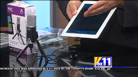 Screen Capture of segment featuring The Apogee Digital Microphone on KMSB Fox 11 with Andy Taylor of TechtalkRadio from 12/30/2013