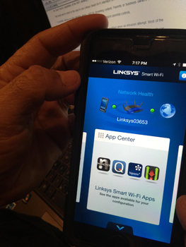 Screen Shot of the Linksys Smart Wi-Fi App with Audio from Justin Doucette of Linksys of TechtalkRadio